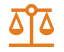Orange balance scale icon with the text "Legal Research" on a blue background.