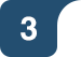 The number 3 in bold white font on a curved, dark blue, speech-bubble-like background.